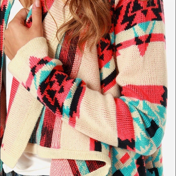 Anthro Moon Collection Aztec Drape Cardigan - Picture 14 of 16